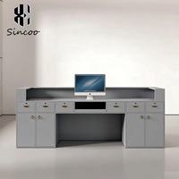 Bureau d'accueil moderne et durable pour salon de beauté, hôtel, école, gymnase, hôpital et supermarché - Fibre de verre, couleur et design personnalisables