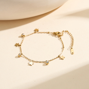 MILO MLSTMB20 Minimalist Star Zircon Charm Bracelet Waterproof 18K Gold Plated Stainless Steel <strong>Jewelry</strong> for Women New Arrival - Product Image 6