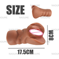 Vente flash : Masturbateur masculin réaliste en TPE texturé, vagin de poche, 100 % étanche, couleur marron, gobelet de masturbation, jouet sexuel pour adultes