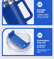 Gobelet isotherme en acier inoxydable à double paroi de 40 oz avec haut-parleur musical, poignée et paille, tasse de voyage anti-fuite