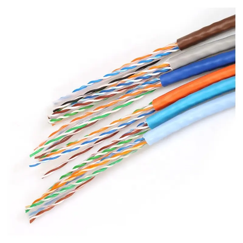 Oem صندوق لفة m 24 23awg Cat 5e 6 6a شبكة Lan كابل إيثرنت Utp/ftp/sftp كابل Cat5e Cat6 الخارجي