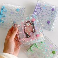 Pochette de classeur à 3 anneaux A8 Glitter Star pour cartes, photos et faux ongles