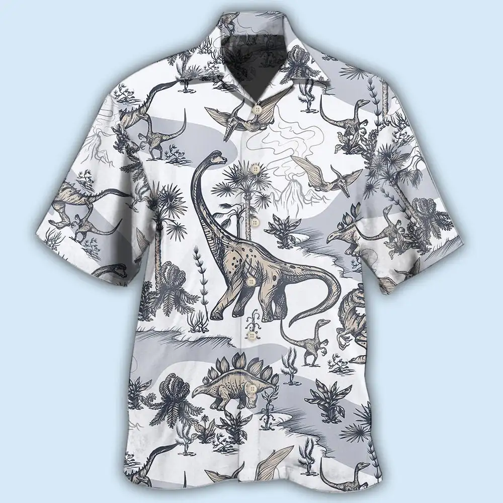 Men's Hawaiian sets Loose Top Floral Letter Print Shirts For Men resort graphic Vacation Breathable Summer Short Sleeve shirt