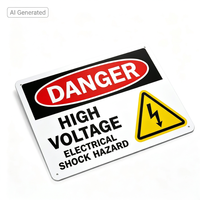 Panneau d'avertissement haute tension en aluminium personnalisé de haute qualité, signalisation de danger de choc électrique, panneau de sécurité industriel, panneau de précaution
