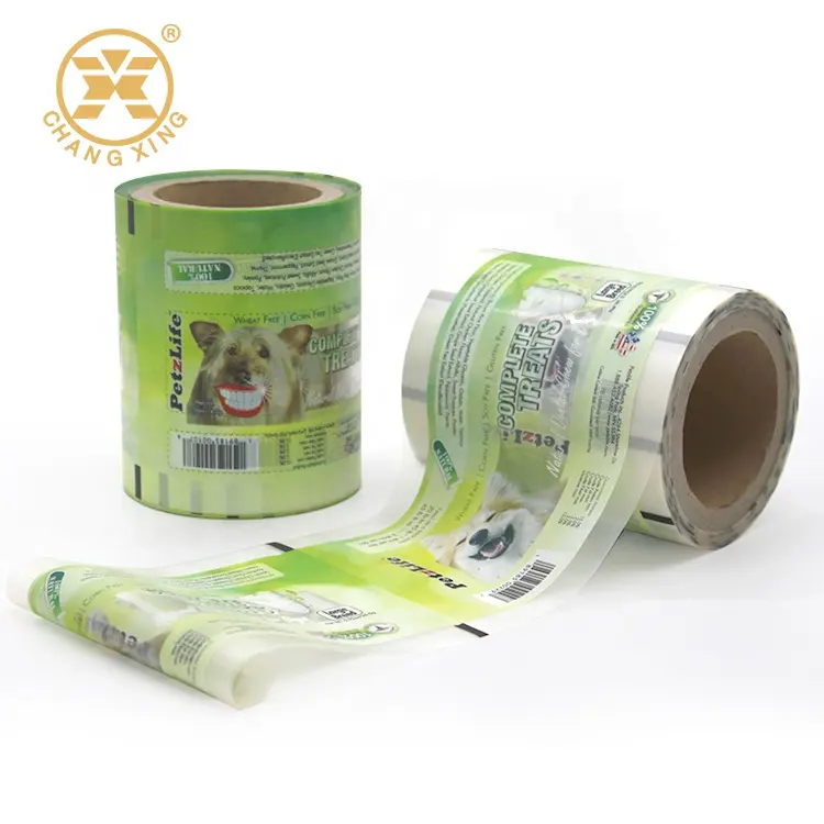 Spot Uv Changxing Verpakking & Printing Transparante Plastic Lamineren Film Roll Voor Hond Behandelt Pet Voedsel