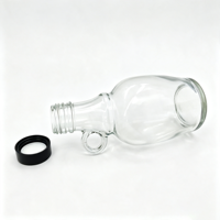 Bouteille en verre transparente réutilisable de 500 ml avec poignée, bouchon à vis en plastique avec joint pour l'embouteillage de vin de fruits et d'alcool maison