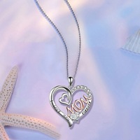 Parures de bijoux Cadeaux pour la mère Collier Infini Amour Cœur Pendentif Collier Zircone cubique pour maman Collier cadeau pour la fête des mères