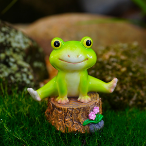 Petite grenouille décorative pour jardin, plante en pot, ornement de balcon, cour, rocaille, artisanat paysager, paysage miniature, décoration intérieure - Product Image 4