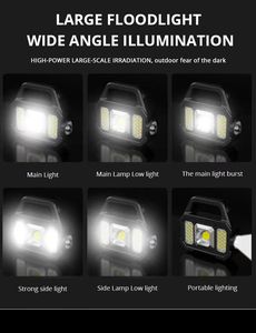 Directo de fábrica, linternas LED de alto brillo, Cob táctico LED, energía Solar incorporada, USB, recargable, lámparas de antorcha de mano, banco - Product Image 3