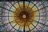 Panel de Claraboya Decorativo de Vidrio Artístico, Diseño Europeo Laminado Personalizado para Vestíbulo de Hotel, Domo Duradero y Moderno