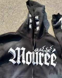 เสื้อกันหนาวมีฮู้ดของผู้ชายสำหรับฤดูหนาวพิมพ์ลายสกรีน3D ปักโลโก้กำหนดเอง - Product Image 2