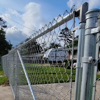 Clôture de terrain de sport, de terrain de jeu ou de ranch en grillage galvanisé électrique à mailles losangées, robuste, de 8 pieds, facile à installer
