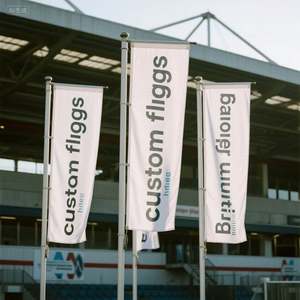 Drapeau publicitaire professionnel avec mât et piquet de sol - Logo personnalisé - Bannière publicitaire ouverte de 8 pieds - Product Image 2
