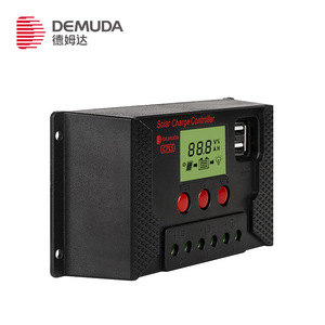 Contrôleur de charge solaire Demuda 12V 24V 10A 60A PWM pour batterie lithium et panneau photovoltaïque, éclairage public - Product Image 1