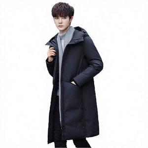 Veste longue matelassée à capuche pour homme, imperméable, coupe-vent, chaude et décontractée, vente en gros directe usine - Product Image 2