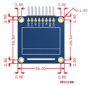 Modul tampilan OLED 0.96 inci 128X64 SPI/I2C Antarmuka SSD1306 papan layar LCD Pinheader vertikal - Product Image 6