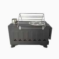 Réchaud portable en acier au carbone et poêle à charbon de bois pour le camping et les aventures en plein air multi-usages