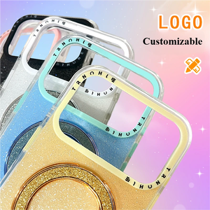 Coque Y2K Scintillante Intégrale pour <span class=keywords><strong>iPhone</strong></span> 16 17 Pro Max, Coque Rigide avec Béquille Pliable, Protection Arrière Antichoc Effet Étoilé - Product Image 1
