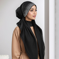 Turbans Prêt-à-Porter pour Femmes, Bonnets Musulmans à Strass, Foulard Élastique et Sous-Hijab