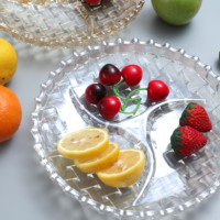 Plateaux de service en verre fruits, plat à fruits, assiette sous-grille assiette de collation pour le Restaurant maison