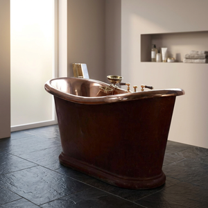 Baignoire ovale autoportante de luxe en cuivre – Cuve de bain en métal durable pour adultes, idéale pour les salles de bain à domicile et d'hôtel – Artisanat indien - Product Image 1