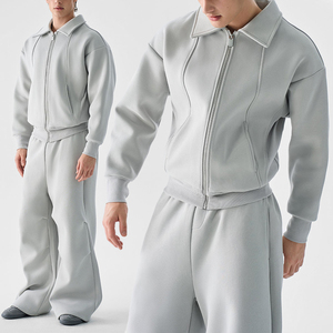 ชุดวอร์มผู้ชาย KingSen OEM ทรงหลวม ผ้าฝ้าย 100% ซิปเต็มตัว เสื้อแจ็คเก็ตฤดูหนาว ชุดกีฬาหนาพิเศษสั่งทำได้ - Product Image 1