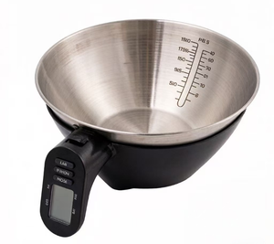 Báscula Digital de Cocina de Acero Inoxidable, 5 kg/<span class=keywords><strong>1</strong></span> g, Recipiente Redondo Antideslizante, Impermeable, Apagado Automático, Funciona con Pilas AAA, Ideal para Repostería y Cocina - Product Image 1
