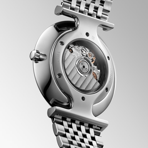 Montre mécanique automatique ronde et fine avec cadran à index en cristal et bracelet en acier inoxydable Longinesing - Product Image 6