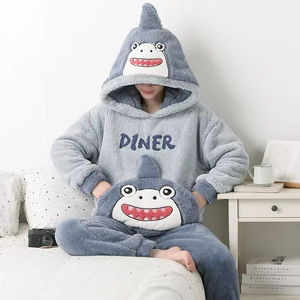Conjuntos de <span class=keywords><strong>Pijamas</strong></span> de Invierno para <span class=keywords><strong>Hombre</strong></span>, Ropa de Dormir Gruesa, <span class=keywords><strong>Pijamas</strong></span> Suaves y Cálidos con Capucha de Dibujos Animados Kawaii para Adultos, Camisones para Mujer - Product Image 4