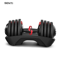 Équipement de musculation, haltères réglables en fonte, 18 kg/40 lb, système de poids 3 en 1 avec ensemble de barres et fonction ARMS