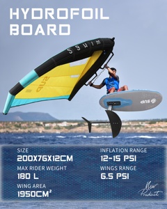 Alas de Hidroala Transparentes de Fibra de Carbono, Estabilidad Ideal para Principiantes, Tabla de Foil Inflable para <span class=keywords><strong>Surf</strong></span> y Juegos Acuáticos - Product Image 5