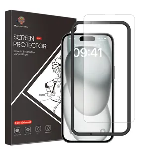 2023 Nieuwe Ontwerp 9H Buiten Schokbestendig Gehard Glas Beschermer Voor Iphone 15 14 13 12 Pro Max Schermbeschermer