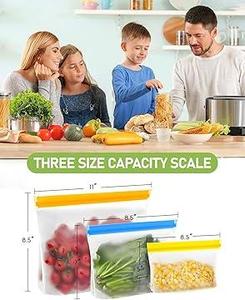 Durable Gallon Slider Food Storage <b>Bags</b>, <b>resealable</b> <b>freezer</b> safe plastic pouches for daily food preservation - Product Image 4