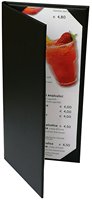 Porte-menu personnalisé avec logo, 4,25 x 11 pouces, en cuir PU, style livre, double pliage, panneau durable, affichage à 2 vues