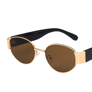 2020 nuovi <span class=keywords><strong>occhiali</strong></span> da sole ovali marroni celebrità di Internet Unisex retrò Hip-Hop Bar Disco stile femminile europeo americano in lente retrò - Product Image 6