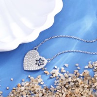 Nuevo Collar de Plata de Ley 925 con Colgante de Corazón con Circonitas, Regalo para el Día de San Valentín para Mujer