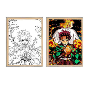 21*29CM Demon Slayer: Kimetsu No Yaiba Tanjirou Nezuko Anime USB luz nocturna DIY iluminación creativa pintura - Product Image 1