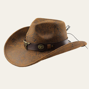 Chapeau unisexe à bord enroulé à motif de <span class=keywords><strong>serpent</strong></span> Chapeau en <span class=keywords><strong>papier</strong></span> de jazz occidental d'été personnalisé Chapeau de cowboy en daim pour hommes Pêche - Product Image 5