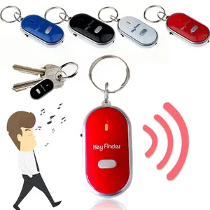 LED Light Torch Remote Sound Control Lost Key Fob Alarm Locator Keychain Whistle Finder Old Age Anti-lost Alarm