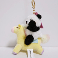 Mascotte Panda de Haute Qualité RTS Global 10 cm, Porte-clés en Peluche de Cheval en Coton Écologique, Charme pour Sac d'École, Cadeau