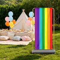 Toile de fond personnalisée avec motif arc-en-ciel (design à sept rayures), idéale pour les rassemblements décontractés et les célébrations.