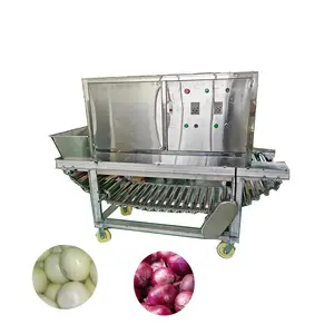 Automatic chain stainless steel onion peeler machine, onion skin peeling removal machine