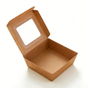 Vidrio transparente, adecuado para cupcakes, pasteles, postres y repostería. Caja de papel rígido de alta calidad, caja de papel kraft biodegradable - Product Image 4