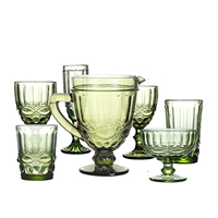 Verrerie de couleur unie Pichet à eau en verre Verre à vin coloré Verres à boire décoratifs Verre à eau Verres à vin
