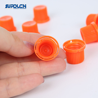 Capuchon à vis en plastique PE antivol pour pochette souple avec bec verseur, pour emballage de boissons, sauces, gelées et détergents lessiviels