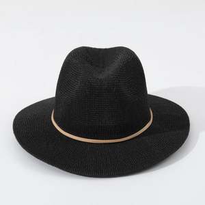 Sombrero de Playa de Paja de Papel Ligero y Transpirable para Verano, con Banda de Cinta, Estilo Panamá - Product Image 6