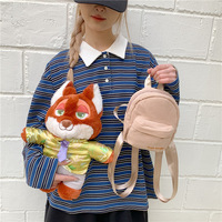 Sac à dos en peluche personnalisé Nick Fox & Bunny, sac d'école en forme de figurine en peluche, sac de voyage doux à personnage de dessin animé pour enfants
