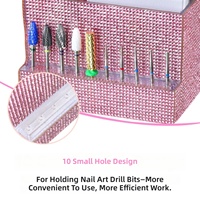 Boîte de rangement pour embouts de perceuse à ongles, présentoir transparent en acrylique pour outils à ongles, organisateur de pinceaux et stylos à ongles, vente en gros