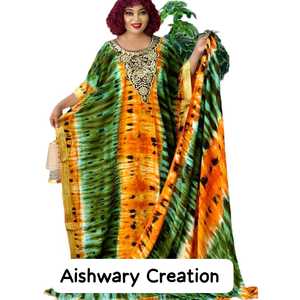 Maxi vacances plage robe de soirée été fête élégant multicolore caftan dentelle mousseline de soie robes décontractées à manches travail événements d'été - Product Image 2