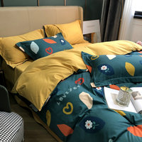 Parure de lit légère et luxueuse avec couette et draps en soie lavée